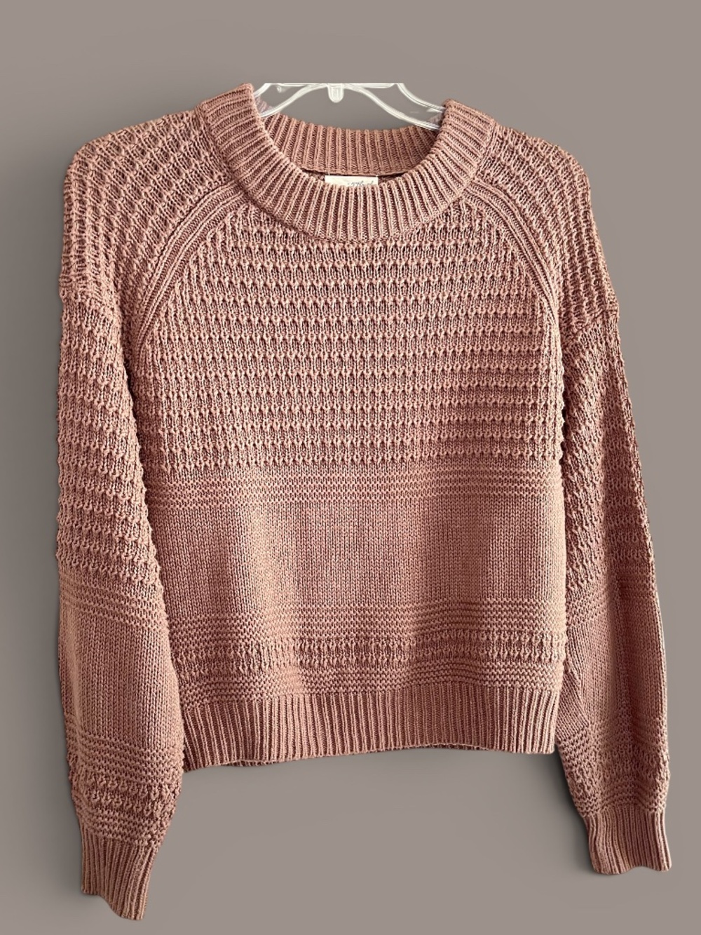 Universal Thread Cotton Blend Crew Neck Light Brown Sweater Size M